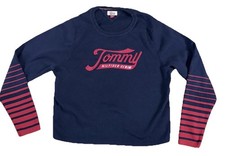 Tommy Hilfiger Sweater Spellout Long sleeve Blue  Red Women  s XXL