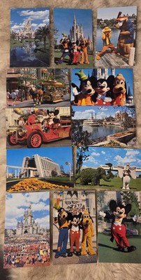 12x Vintage Postkarten Walt Disney World  70er/80er   Mickey Schloss Monorail
