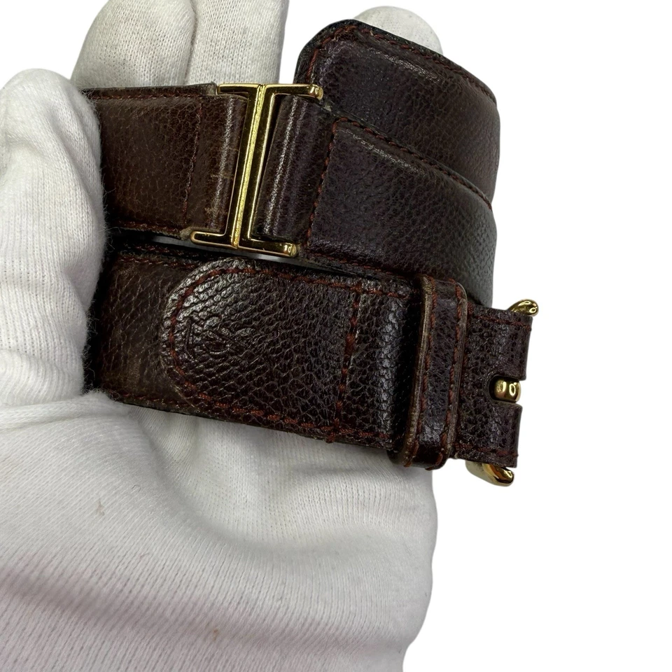 Cinturón vintage Yves Saint Laurent YSL marrón cuero de oveja 1" talla 34 Foto 2 de 4