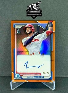 2024 Bowman Chrome Raylin Heredia 1st True Orange Auto 23/25 Phillies