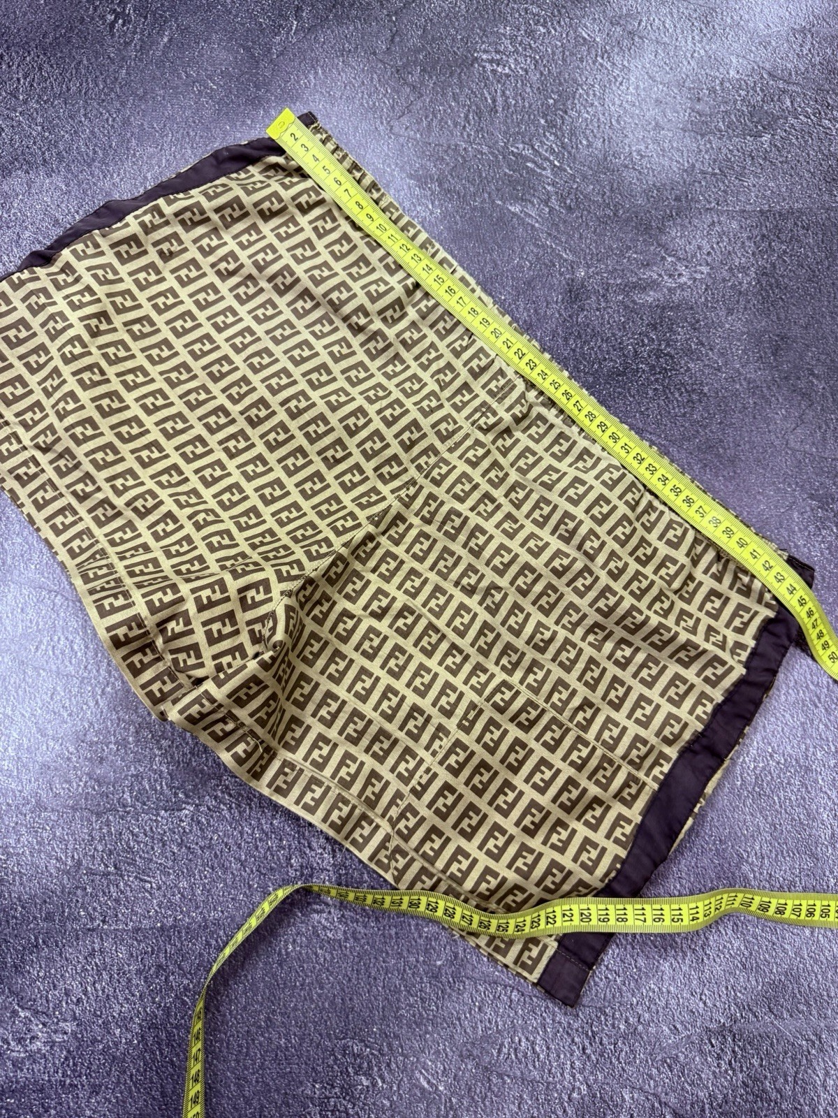 Vintage Fendi Zucca Monogram Swim Shorts Trunks Brown FF Logo IT 46 US Small thumbnail 12