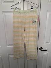The Grinch Girls Sleep pants Green/Yellow Striped Size Large NWT