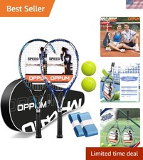 2-Pack Adult Tennis Rackets, 105 Sq Inch Oversized Head Pre-Strung for Beginn...
