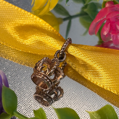 Pandora   Rose Gold Nobel Crown Dangle Charm   