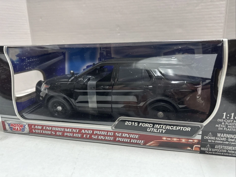 Motormax 1:18 Ford Explorer Interceptor Utility BLACK Slicktop Unmarked Police - Image 2 of 4