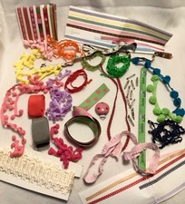 *Borden*Bänder*Paket*Reste*Konvolut*Borte*farbig*Bommelborte*Zackenlitze*NEU*