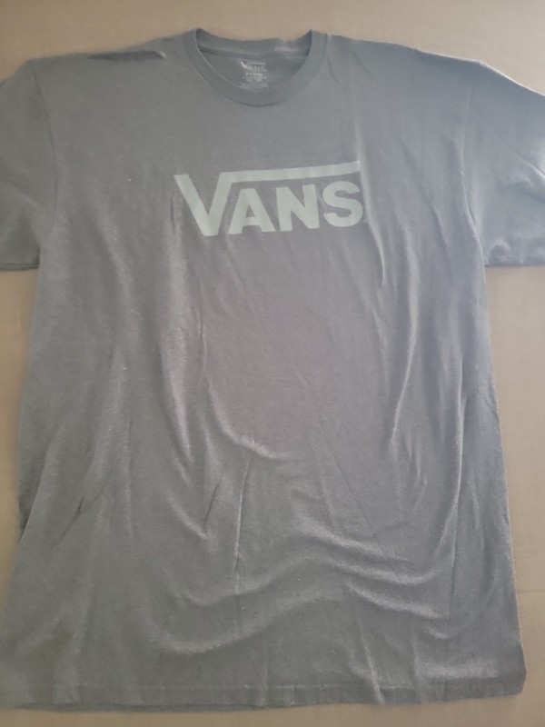 Van’s Men’s Grey “VANS” Printed T-shirt, Size XLarge