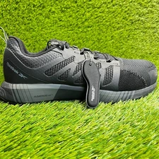 Reebok Fusion Flexweave Mens Size 10W Black Gray Composite Toe Safety Work Shoes