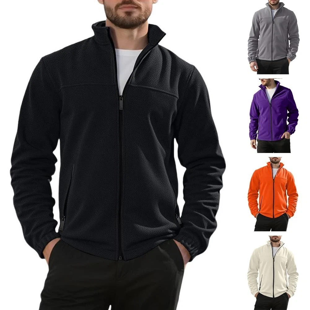 Men Warm Fleece Jacket Winter Outdoor Stand Collar Zipper Windproof Top
Opens in a new window or tab