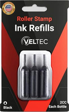 Roller Stamp Refill Ink 3 Pack 2Cc Each Genuine Replacement Ink for Identi