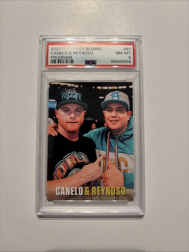 2024 Canelo Alvarez & Trainer Eddy Reynosa PSA 8 Seidman Boxing Card #81
