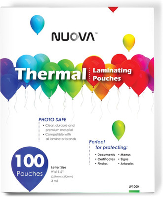 Premium Thermal Laminating Pouches 9'' X 11.5'', Letter Size, 3 Mil, 100 Pack (LP1