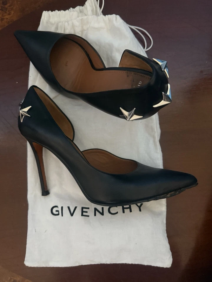 Pre Owened , Givenchy Black Leather Stiletto Heels Size U.S. 6.5 - Image 4 of 4