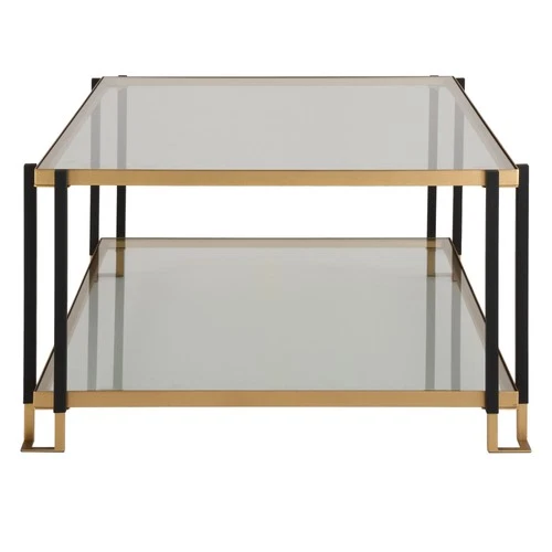 Uttermost 24846 Kentmore 48"W Glass Top Iron Coffee Table - Gold - Picture 2 of 5