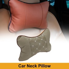 1Pc Universal Auto Nackenkissen Auto Kopfst&uuml;tzenkissen PU Leder Grau