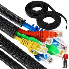 Cord Protector 2-Pack 50 ft Total - PET Expandable Braided Cable Sleeve - Pet...