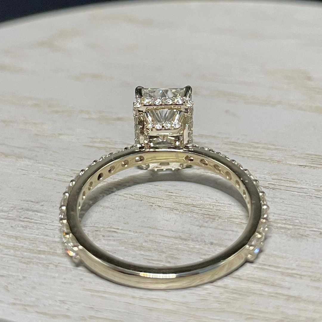 3.35ct IGI Certified Lab Grown Diamond Engagement Ring Radiant Cut 14k White Gold image-4