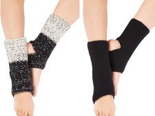 2 Pair Women Winter Warm Yoga Ballet Leg Warmers Short Boot Socks with Cuffs ...