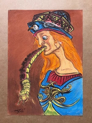 Salvador Dali Zeichnung auf Papier (Handmade) signiert und gestempelt Mischte... - Bild 1 von 4