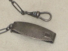 antique sterling silver pocket watch Fob Chain clasp clip Art Deco 4.3gr