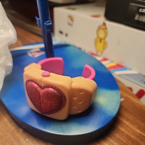 Disney Doc McStuffins Toy Bandage Cuff Bracelet Pink Glitter Heart Flip Open Tan