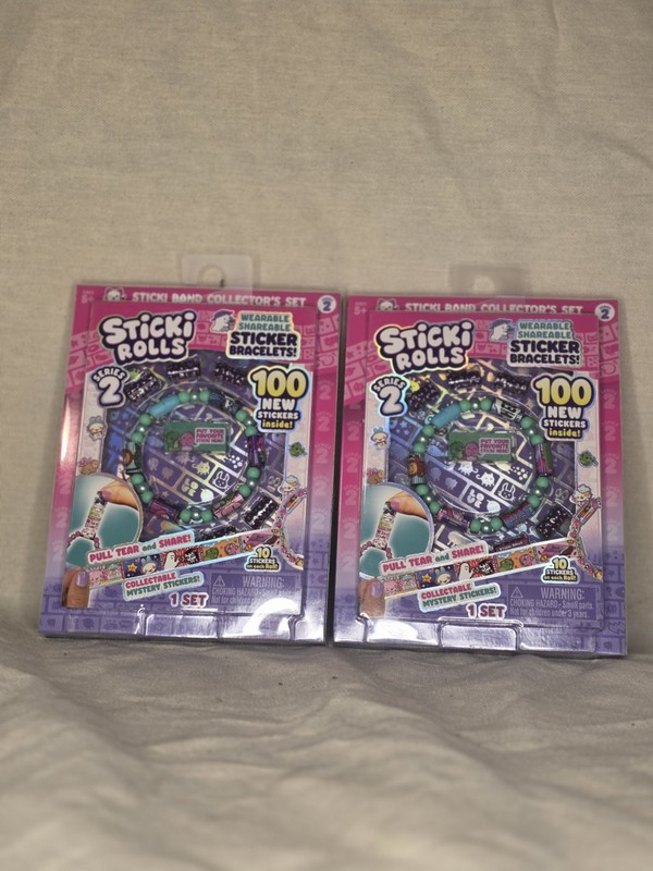 Sticki Rolls Series 2 Sticker Bracelet Collector Set Lot X2 NEW Sealed