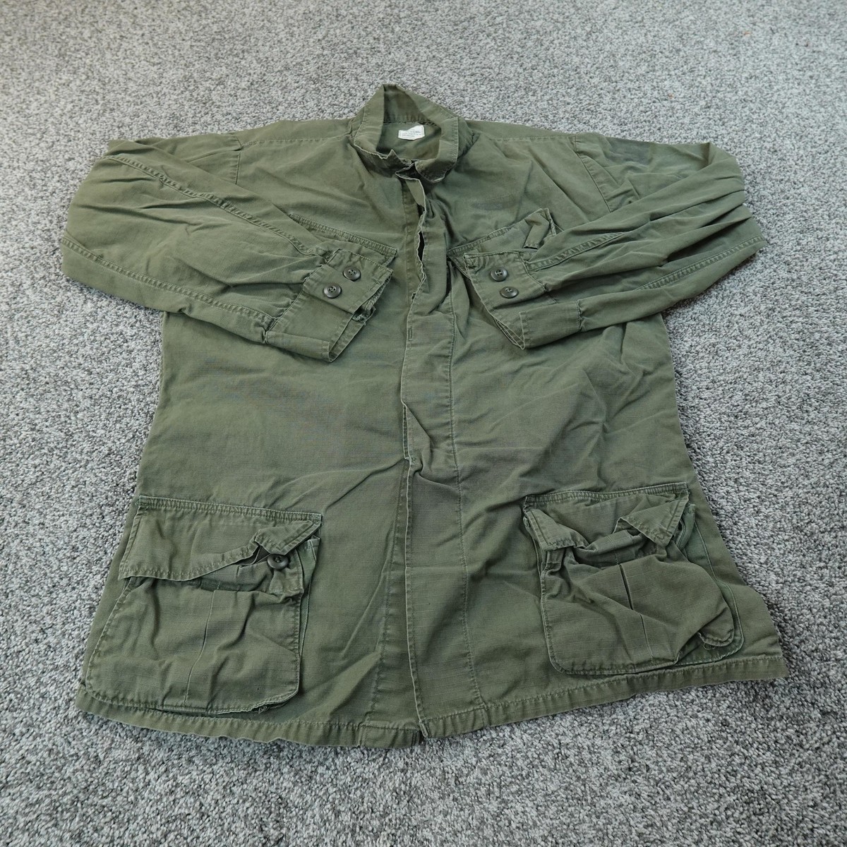 VTG Military Jacket Mens MT Green OG 107 Ripstop Jungle Combat
