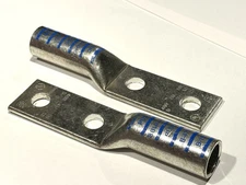 (2) Penn-Union BBLU040D Copper Compression Lugs 2 Hole Long Barrel 400 kcmil New