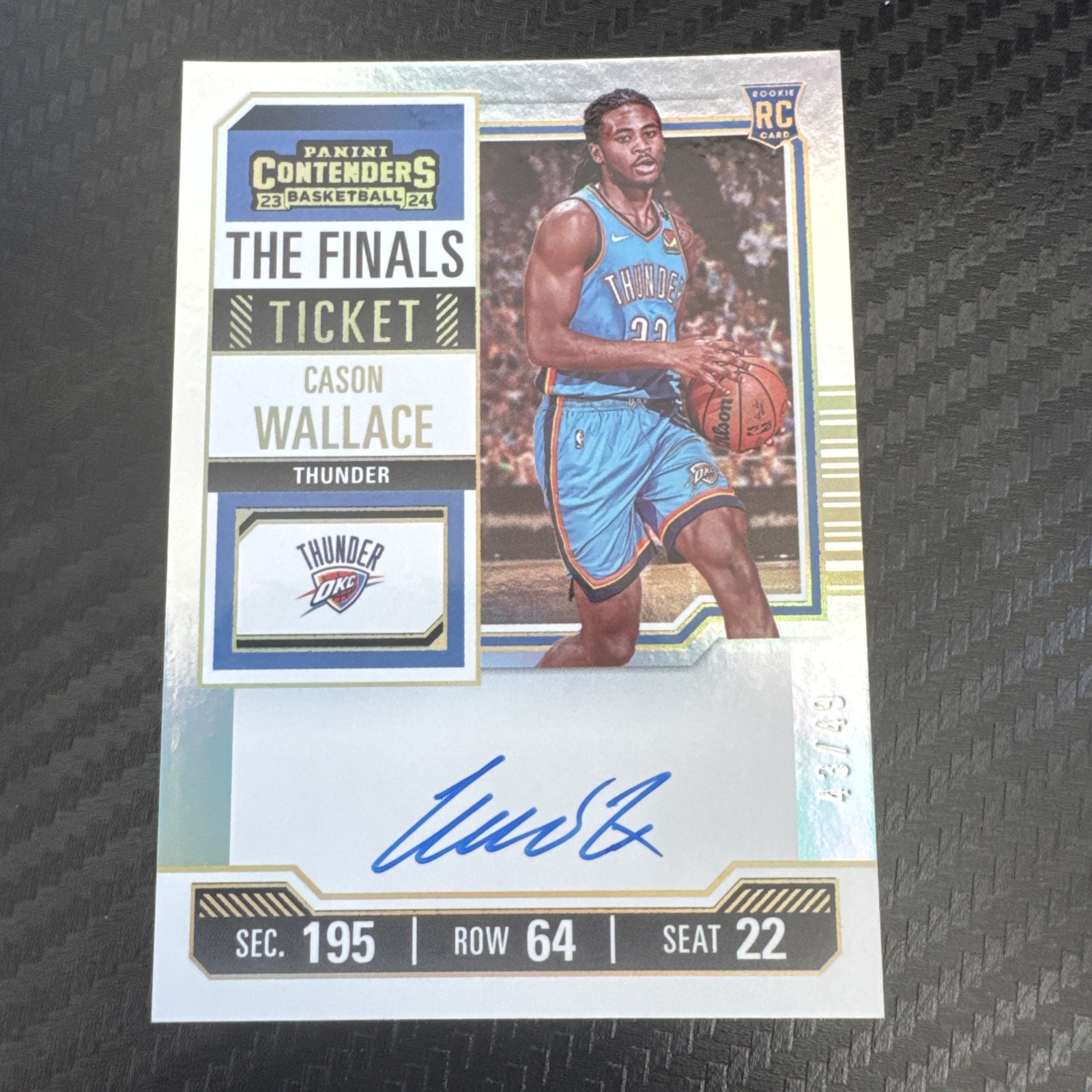2023-24 Contenders The Finals Ticket Cason Wallace RC Rookie /49 ON CARD AUTO