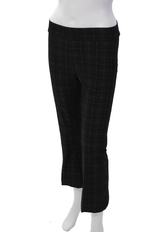 Calça xadrez Avenue Montaigne feminina elástica cintura boot cut marrom tamanho 0 - Imagem 2 de 4