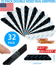 32 PCS Carpet Mat Grippers Non Slip Rug Reusable Washable Adhesive Tape Corner