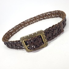 Braided Leather Belt 32 Woven Brown 3074