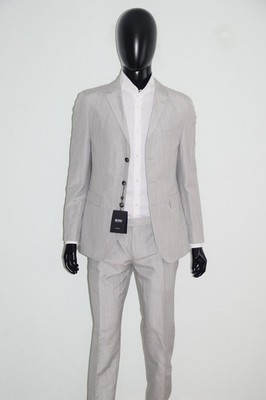 HUGO BOSS TAILORED Anzug, Mod. T-Navid/Blacs, Gr. 48 / US 38R, Leinen/Seide