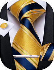 Plaid Ties for Men Silk Checkered Necktie and Pocket Square Cufflinks Tie Clip S