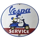 Vintage Vespa Sign - Snoopy Gas Service Station Porcelain Advertising Sign