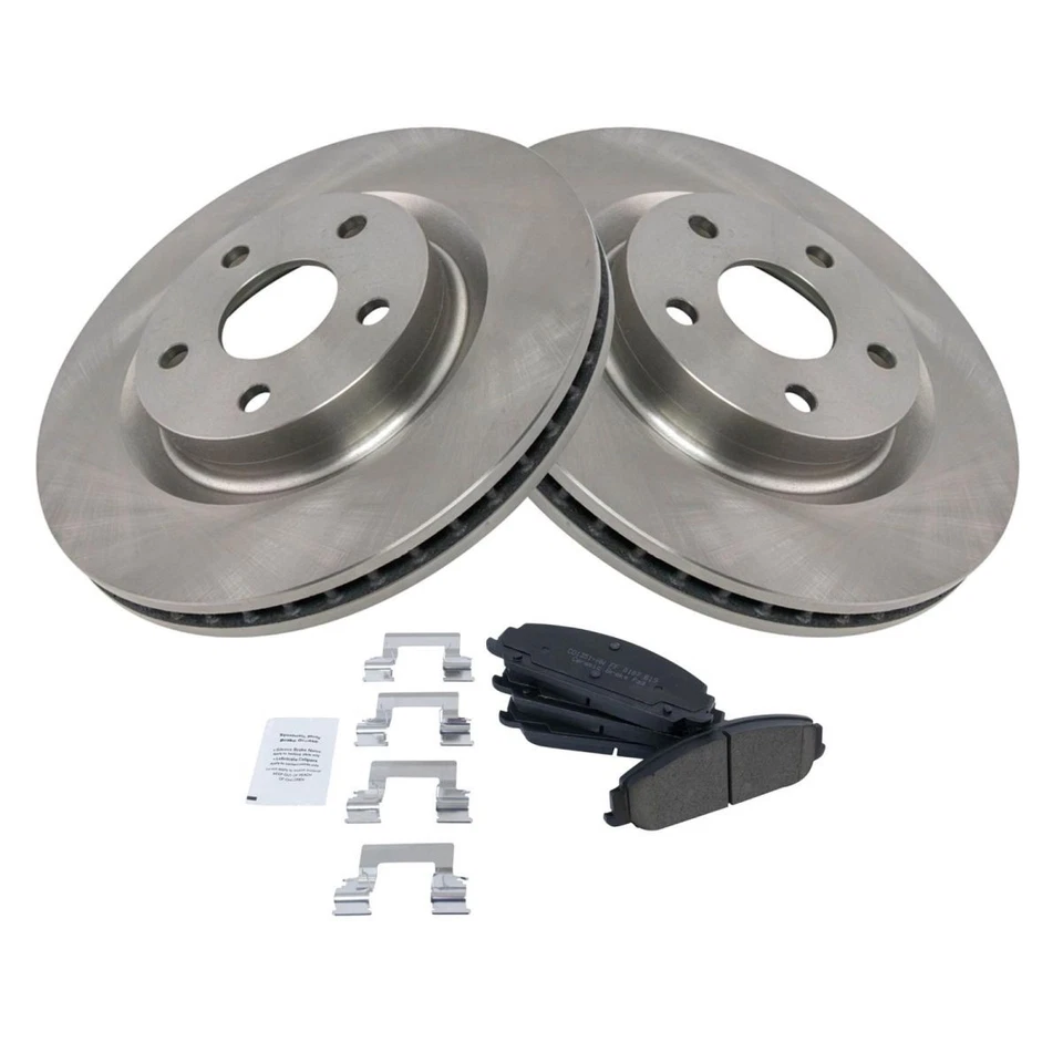 TRQ Front Brake Pad & Rotor Kit Brake Rotor For 2008-2009 Pontiac G8 - Image 2 of 4