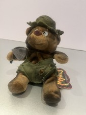 Vintage 1998 Meanies Series 2 Burny The Bear Burnt Fire Plush W/ Tag