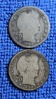 Lot of 2 Barber Quarter Dollars ~ ($0.50 FV) 1898/1899 ~ #B