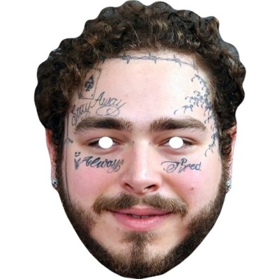 Post Malone Promi Karte Gesichtsmaske - Ready To Wear - Kostüm