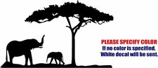 Elephant Mom Tree Decal Sticker Funny Vinyl Car Window Bumper Truck Laptop 7"