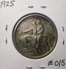 1925 Stone Mountain Commemorative Silver Half Dollar Rare Tone #015