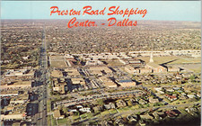 Unposted Postcard -  TX Dallas Aerial View Preston Rd Shopping Center