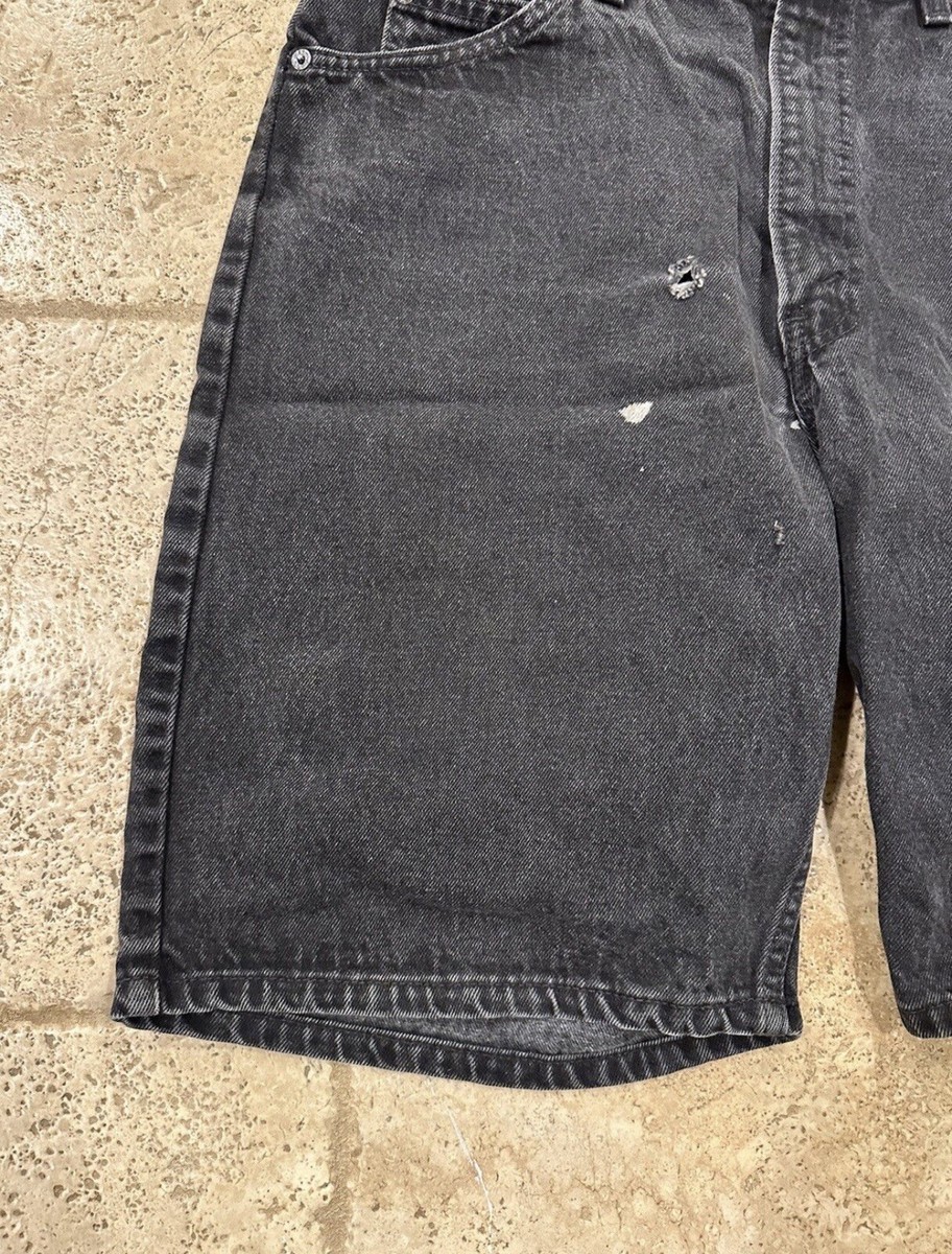 Levi's Vintage 550 Black Ditressed Denim Shorts Orange Tab | eBay