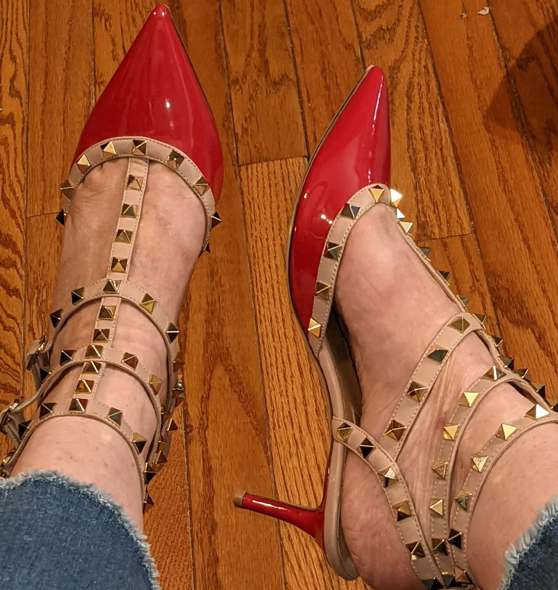 VALENTINO GARAVANI Rockstud 65 patent-leather pumps