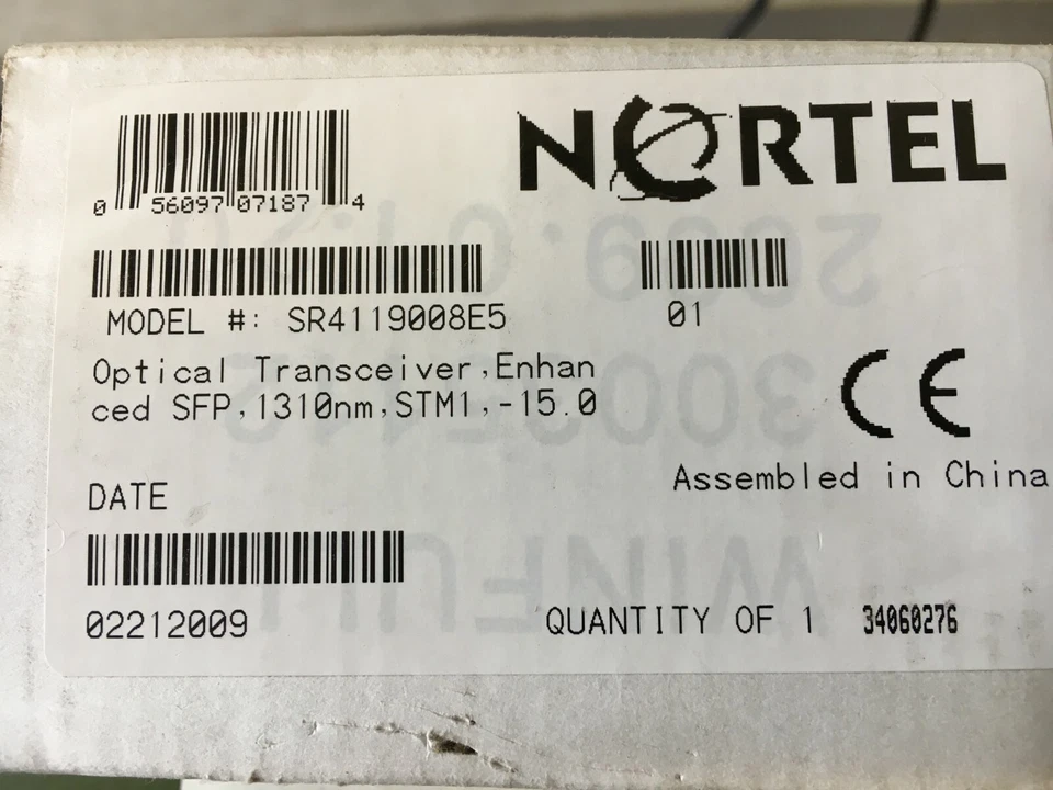 *NEW* Nortel SR4119008E5 Optical Transceiver, Enhanced SFP, 1310nm, STM1, -15.0 - Image 2 of 3