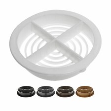 Circular Soffit Vent Round 70mm Push Fit Disc Plastic PVC Roof Air Grille 5 Pack