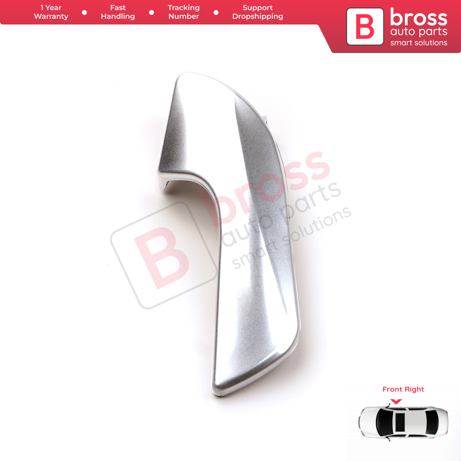 Poignée De Porte Intérieure Avant Droite Pour Alfa Romeo Giulietta (2010+) - Chromée, Référence 156092165