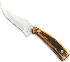 Bear /& Son Cutlery 577 Genuine India Stag Bone Fingergroove Skinner with Leather Sheath Knife 9 1//4