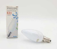 2X Philips Softone 40W Kerze Candle E14 Ses GlüHbirne, Soft Blue, Pastel