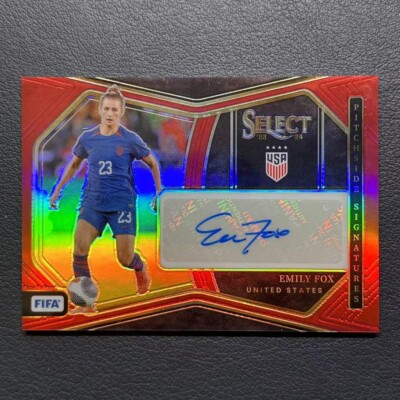 2023-24 Panini Select Emily Fox Pitchside Signatures Auto Red 